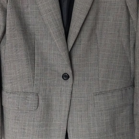 Pendleton Womens 100% Wool Black & White Houndstooth Print Single Button Blazer - Picture 10 of 11